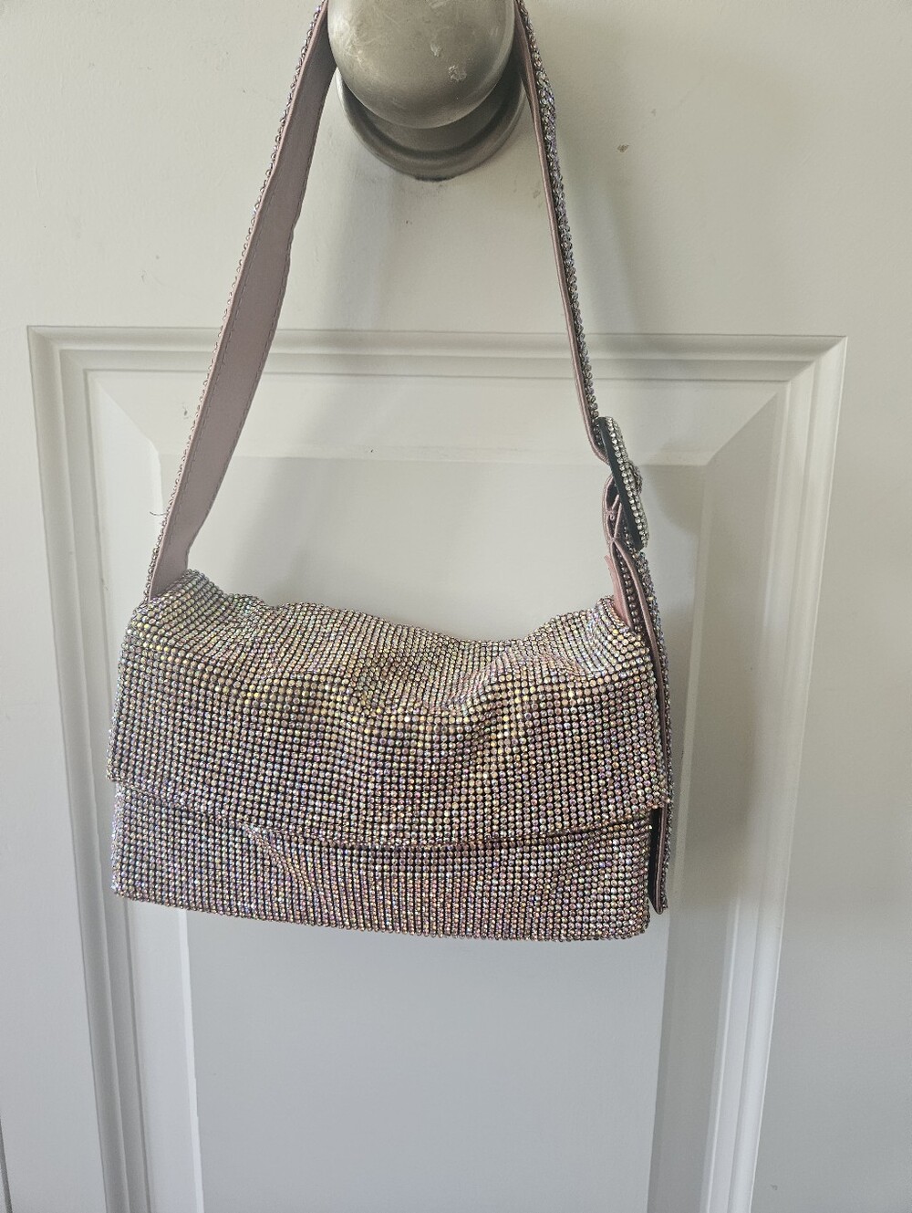 Benedetta Bruzziches Pink Rhinestone Shoulder Bag NWT